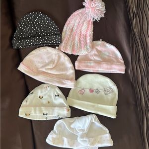 Bunch Of Baby Girl Hats 0-12 M